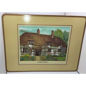 Vintage Pimpermel English Cottages Placemat Set (4) with Fox Hunting Coasters (6